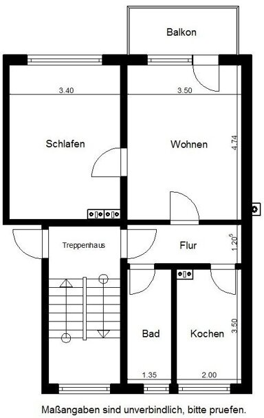 Wohnung zur Miete 348 € 2 Zimmer 50,4 m² 3. Geschoss frei ab 01.04.2025 Welfenweg 27 Nordhausen 99734