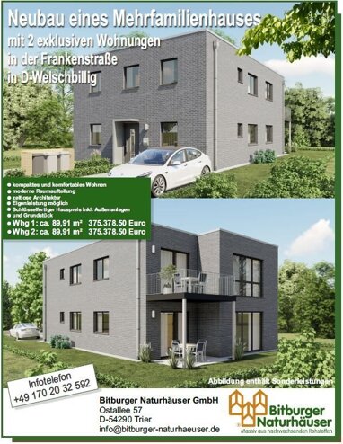 Wohnung zum Kauf Provisionsfrei 375.378,50 € 89,9 m² Träg Welschbillig 54298