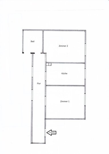 Wohnung zur Miete 450 € 2 Zimmer 50 m² Erdgeschoss Eintrachtstrasse Ruhrallee - Ost Dortmund 44139