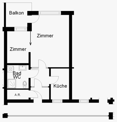 Wohnung zur Miete nur mit Wohnberechtigungsschein 252 € 1,5 Zimmer 46,5 m² frei ab 10.02.2025 Heinrich-Pohlmann-Str. 1 Westerberg 31 Osnabrück 49076