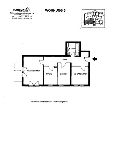 Wohnung zur Miete 560 € 3 Zimmer 75 m² EG Nord Rudolstadt 07407