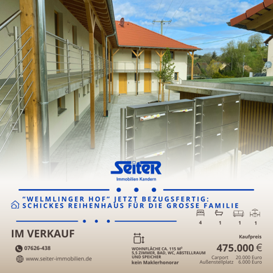 Reihenmittelhaus zum Kauf provisionsfrei 475.000 € 5,5 Zimmer 115 m² frei ab sofort Haselstraße 12 Welmlingen Efringen-Kirchen 79588