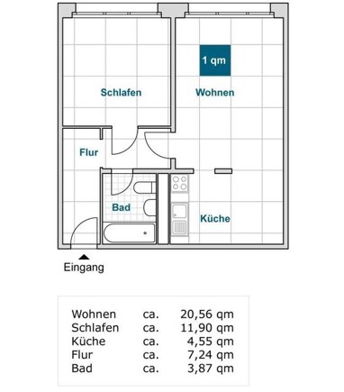 Wohnung zur Miete 368,16 € 2 Zimmer 48 m² 9. Geschoss frei ab 15.07.2024 Herzberger Str. 16 Prohlis-Nord (Albert-Wolf-Platz) Dresden 01239