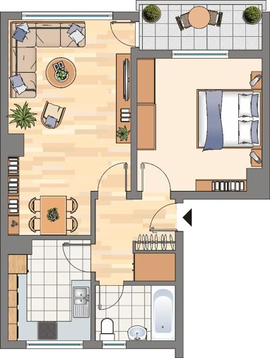 Wohnung zur Miete 449 € 2 Zimmer 60 m² 2. Geschoss Jung-Stillingweg 9 Wickeder Feld Dortmund 44319