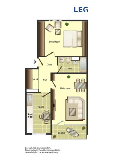 Wohnung zur Miete 675 € 2 Zimmer 66 m² 6. Geschoss frei ab 14.01.2025 Friedrichstraße 63 Porz Köln 51143