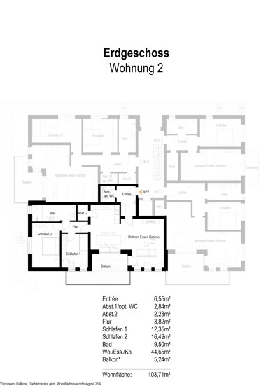 Wohnung zum Kauf provisionsfrei 442.000 € 3 Zimmer 104 m² Meschede Meschede 59872