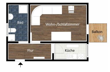 Wohnung zur Miete 550 € 1,5 Zimmer 31 m² 2. Geschoss Dollstr. 10 Altstadt - Südwest Ingolstadt 85049