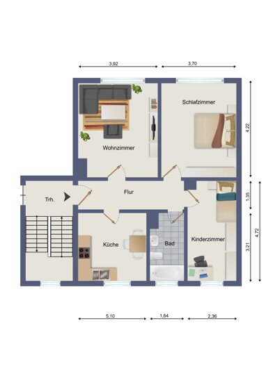 Wohnung zur Miete 440 € 3 Zimmer 65 m² Erdgeschoss Zella-Mehlis 98544