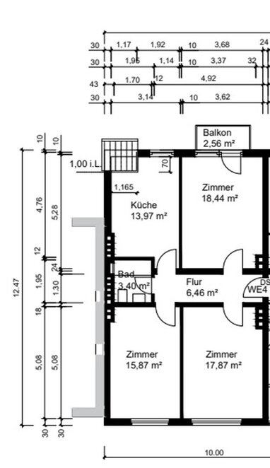 Wohnung zur Miete 1.140 € 3 Zimmer 76 m² 3. Geschoss Grevenerstr.228 Kinderhaus - West Münster 48159