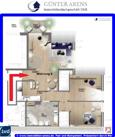 Wohnung zur Miete 900 € 3 Zimmer 127 m² 1. Geschoss Am Röttgen Westerstede Westerstede 26655