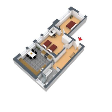 Wohnung zur Miete 399 € 2 Zimmer 58,3 m² 1. Geschoss Friedrich-Naumann-Straße 18 Friedrich-Engels-Allee Wuppertal 42275