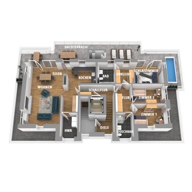 Penthouse zum Kauf 650.000 € 4 Zimmer 159,2 m² 3. Geschoss Jöferweg 43 Sudberg Wuppertal 42349