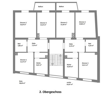 Wohnung zur Miete 380 € 13,2 m² 2. Geschoss Neubaustr. 50/52 Innenstadt Würzburg 97070