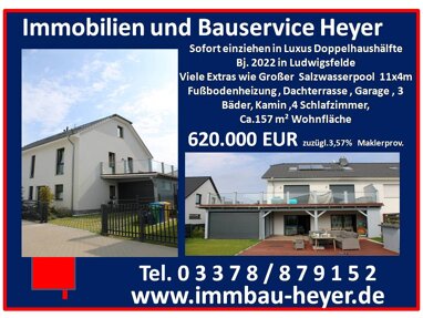 Doppelhaushälfte zum Kauf 620.000 € 5 Zimmer 157 m² 320 m² Grundstück Bretagne Ring 27a Ludwigsfelde Ludwigsfelde 14974