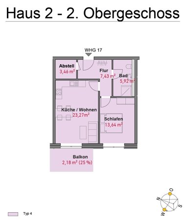 Wohnung zur Miete 671 € 2 Zimmer 55,9 m² 2. Geschoss Graveshamstraße 8 Gartenstadt Neumünster 24537