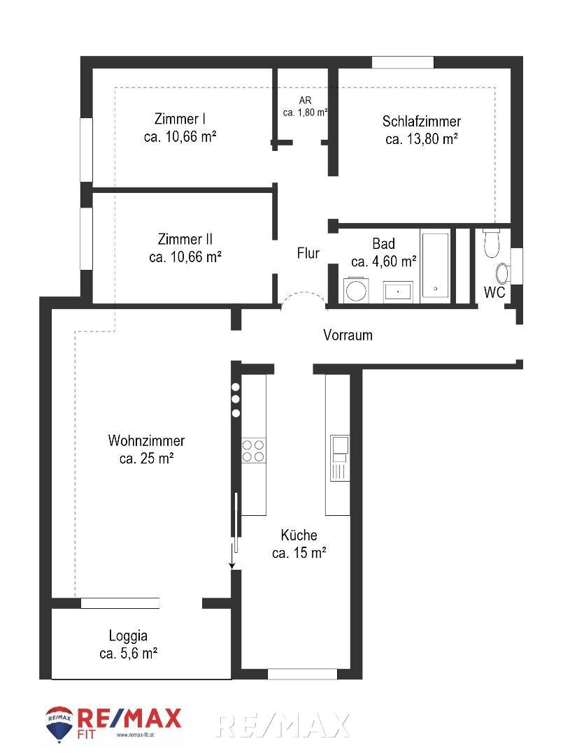 Wohnung zum Kauf 152.000 € 4 Zimmer 101 m² 2. Geschoss Taufkirchen an der Pram 4775