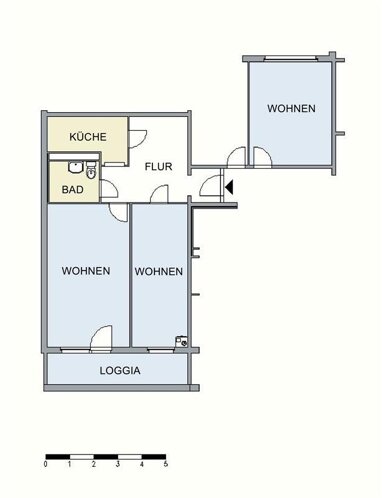 Wohnung zur Miete 299 € 3 Zimmer 74,3 m² 10. Geschoss Uns Hüsung 29 Datzeviertel Neubrandenburg 17034
