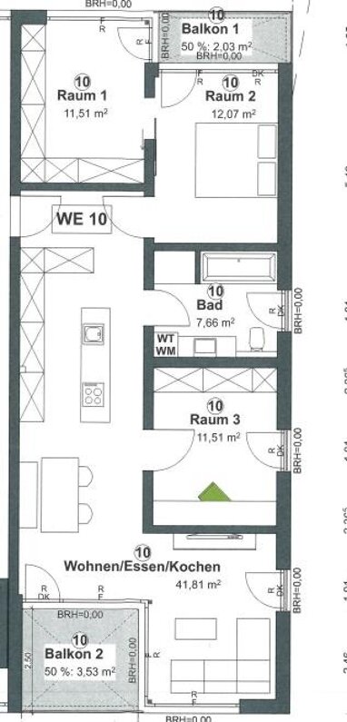 Penthouse zur Miete 990 € 4 Zimmer 90,1 m² 2. Geschoss August-von Voit-Ring 5 Wassertrüdingen Wassertrüdingen 91717