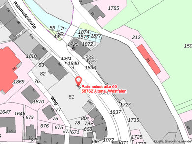 Grundstück zum Kauf 74.900 € 886 m² Grundstück Rahmedestrasse 66+68 Rahmede Altena 58762