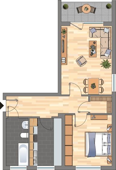 Wohnung zur Miete nur mit Wohnberechtigungsschein 347 € 2 Zimmer 59,1 m² 3. Geschoss Föhrenweg 3 Haßloch 67454