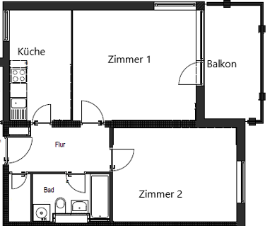 Wohnung zur Miete 685 € 2 Zimmer 55,9 m² 10. Geschoss Königsberger Straße 28 Sanderau Würzburg 97072