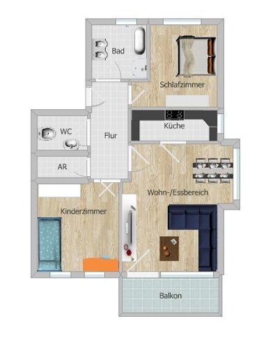 Wohnung zum Kauf 228.000 € 3 Zimmer 76 m² 1. Geschoss Künzelsau Künzelsau 74653