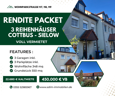 Reihenmittelhaus zum Kauf 438.000 € 4 Zimmer 128 m² Wohnparkstrasse 117 Sielow Cottbus 03055