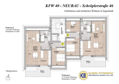 Wohnung zum Kauf 447.000 € 2,5 Zimmer 71 m² 2. Geschoss Schröplerstraße 46 - Whg. 6 Kothau Ingolstadt 85053