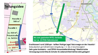 Grundstück zum Kauf provisionsfrei 180.000 € 500 m² Grundstück Niederndodeleber Straße Magdeburg 39110