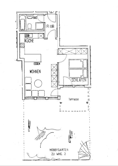 Terrassenwohnung zur Miete 540 € 2 Zimmer 45 m² Erdgeschoss Wendelstein Wendelstein 90530