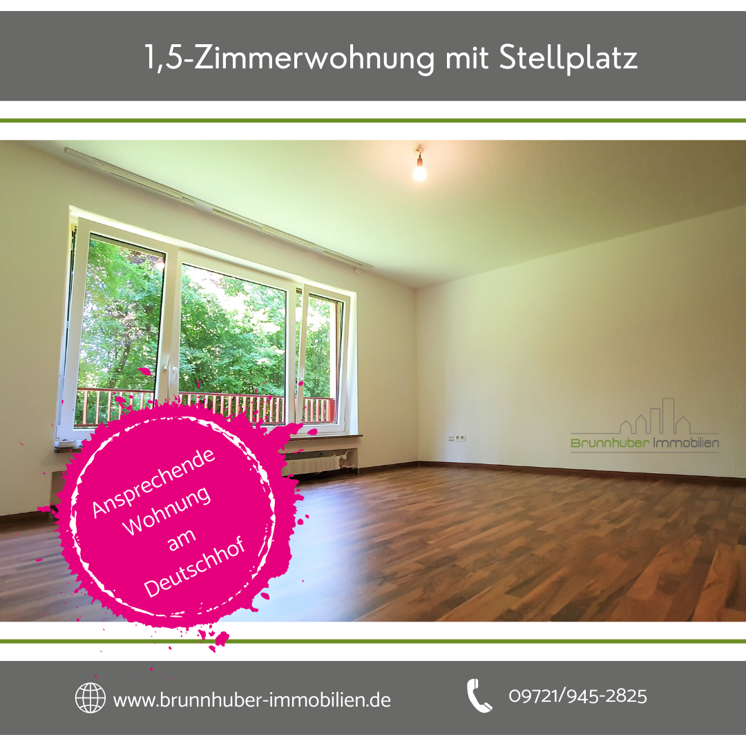Wohnung zur Miete 380 € 1,5 Zimmer 38 m²<br/>Wohnfläche Erdgeschoss<br/>Geschoss 01.10.2024<br/>Verfügbarkeit Deutschhof - Süd Schweinfurt 97422
