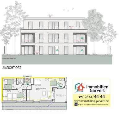 Terrassenwohnung zum Kauf provisionsfrei 255.700 € 2 Zimmer 64 m² Raesfeld Raesfeld 46348