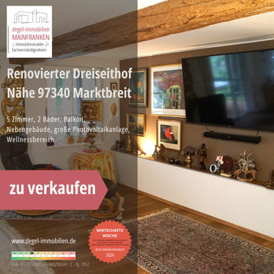 Einfamilienhaus zum Kauf 369.000 € 5 Zimmer 190 m² 936 m² Grundstück Marktbreit Marktbreit 97340