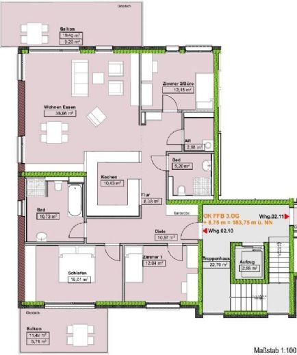 Wohnung zum Kauf Provisionsfrei 648.600 € 4 Zimmer 141 m² 3. Geschoss Kernstadt - Mitte Lahr/Schwarzwald 77933