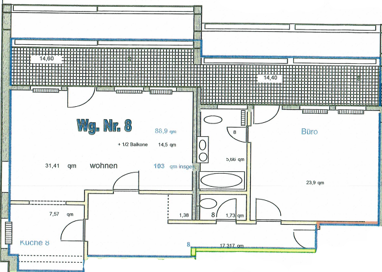 Wohnung zur Miete 830 € 2 Zimmer 103,5 m² 2. Geschoss Elchstraße 24 Rothenstadt Weiden in der Oberpfalz 92637