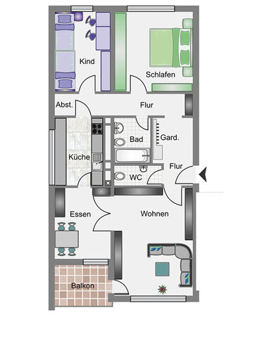 Wohnung zur Miete 570 € 3 Zimmer 92 m² 3. Geschoss Nordwest, Bez.1121 Zweibrücken 66482