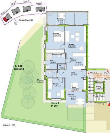 Wohnung zum Kauf Provisionsfrei 433.630 € 3 Zimmer 103 m² Erdgeschoss Kernstadt - Mitte Lahr/Schwarzwald 77933