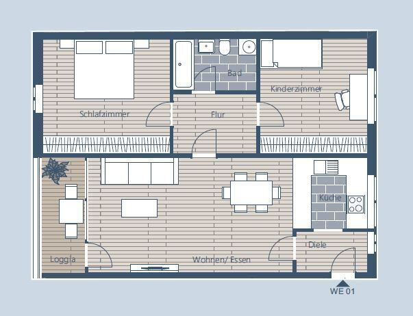 Wohnung zum Kauf provisionsfrei 259.700 € 3 Zimmer 78,9 m²<br/>Wohnfläche 1.<br/>Geschoss Lindenau Leipzig 04177