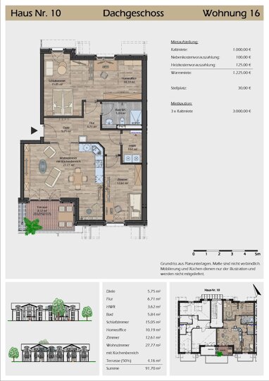 Wohnung zur Miete 1.000 € 3 Zimmer 91,7 m² Hahnenkamp 10 Hohn 24806