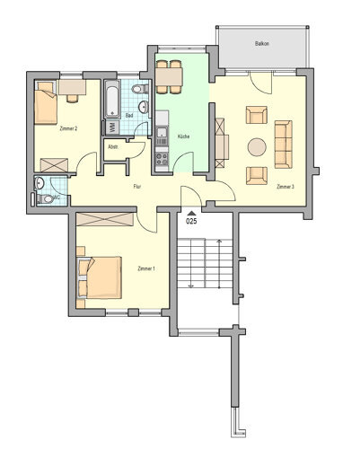 Wohnung zur Miete 491,31 € 3 Zimmer 84,7 m² 1. Geschoss Ehrang 4 Trier 54293