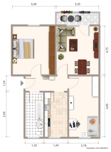 Wohnung zur Miete 300 € 3 Zimmer 60 m² Am Sperlingszaun 4 Ronneburg Ronneburg 07580