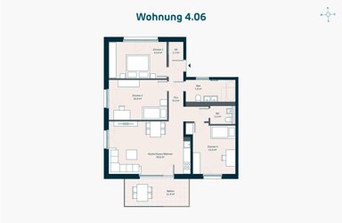 Wohnung zum Kauf provisionsfrei 545.000 € 4 Zimmer 104,7 m² 1. Geschoss Bachwiesen Zirndorf Zirndorf 90513