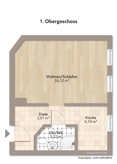 Wohnung zur Miete 325 € 1 Zimmer 36 m² 1. Geschoss Meckelstraße 10 Nördliche Innenstadt Halle 06112