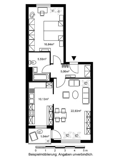 Wohnung zur Miete 625 € 2 Zimmer 62,1 m² 1. Geschoss frei ab 01.05.2025 Ottostraße 5B Südost Hanau 63450