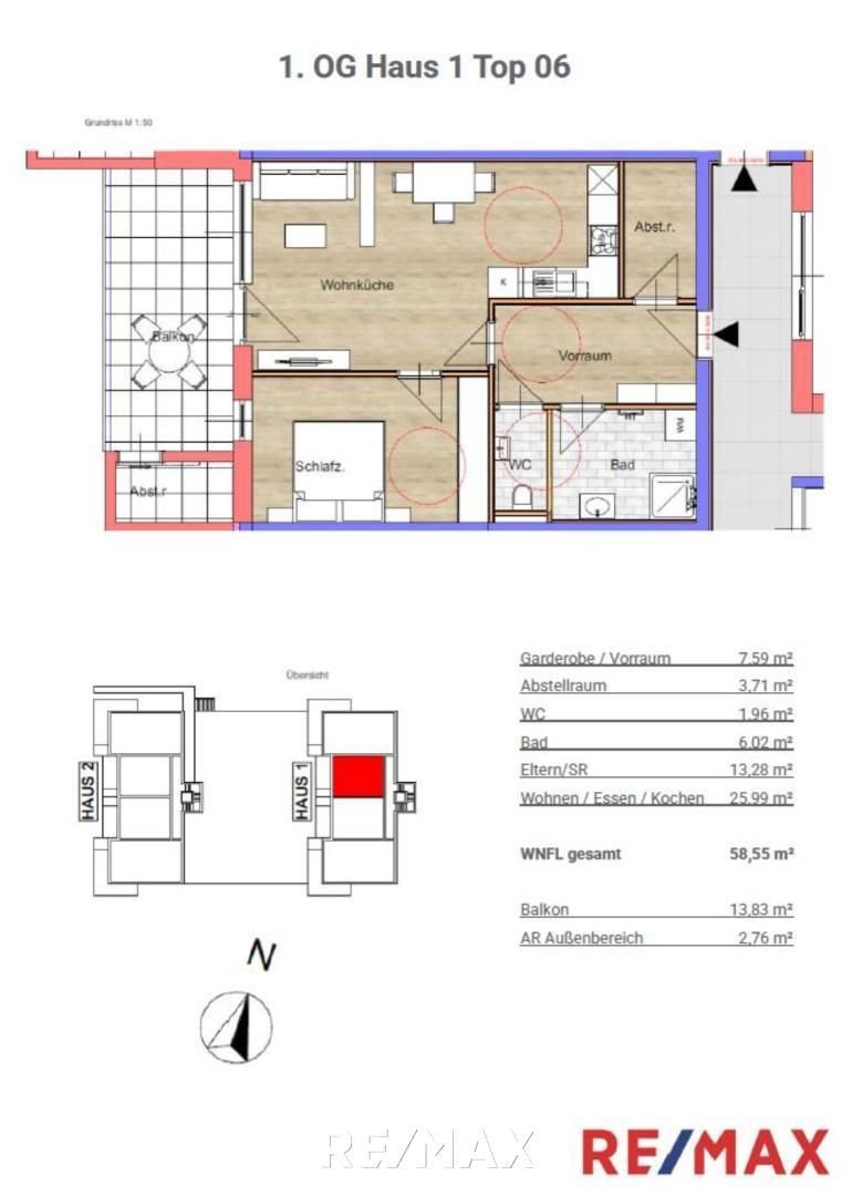 Wohnung zum Kauf 246.608 € 1 Zimmer 58,6 m²<br/>Wohnfläche 1.<br/>Geschoss Haag am Hausruck 4680