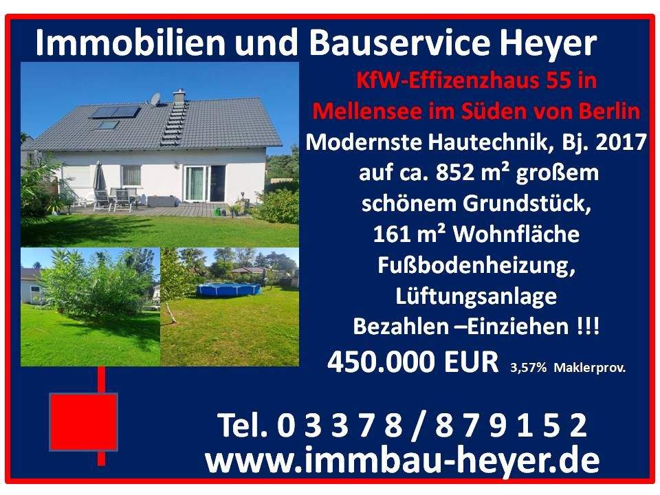 Immobilie in Am Mellensee - KfW Effizenzhaus 55 in Mellensee im Süden von Berlin - Bild 0