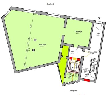 Büro-/Praxisfläche zur Miete 1.470 € 2 Zimmer 128 m² Bürofläche Erfurter Straße 35 Westvorstadt Weimar 99423