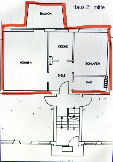 Wohnung zum Kauf provisionsfrei 114.000 € 2 Zimmer 56 m² frei ab sofort Wilhelm-Glässing str. 21 St. Ludwig mit Eichbergviertel Darmstadt 64283