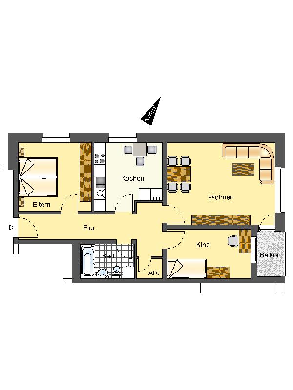 Wohnung zur Miete 539 € 3 Zimmer 75,8 m²<br/>Wohnfläche 7. Stock<br/>Geschoss 16.08.2024<br/>Verfügbarkeit Schlehenstraße 1 Süd - West Lippstadt 59557