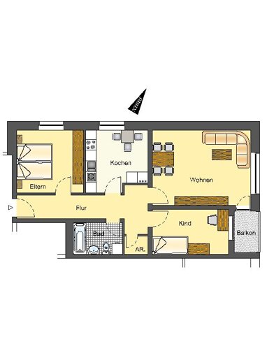 Wohnung zur Miete 539 € 3 Zimmer 75,8 m² 7. Geschoss frei ab 16.08.2024 Schlehenstraße 1 Süd - West Lippstadt 59557